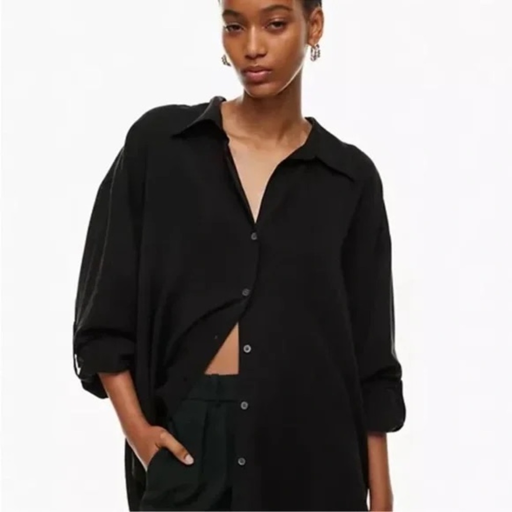 Babaton Black Button-Down Shirt